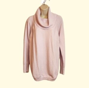 Time And Tru Cowl Turtle Neck Raglan Comfy Tunic Sweater Pale Lavender Large